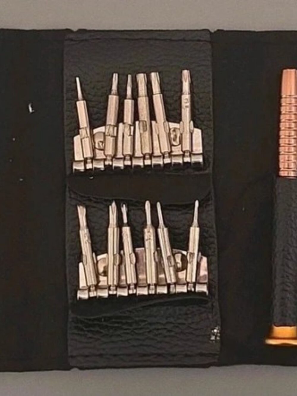 33pc Precision Screwdriver Bit Set w/ Handle Folding Black Case Mixed Drive